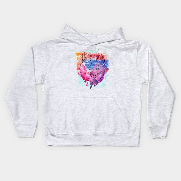 Mystical creature watercolor Kids Hoodie by NJORDUR